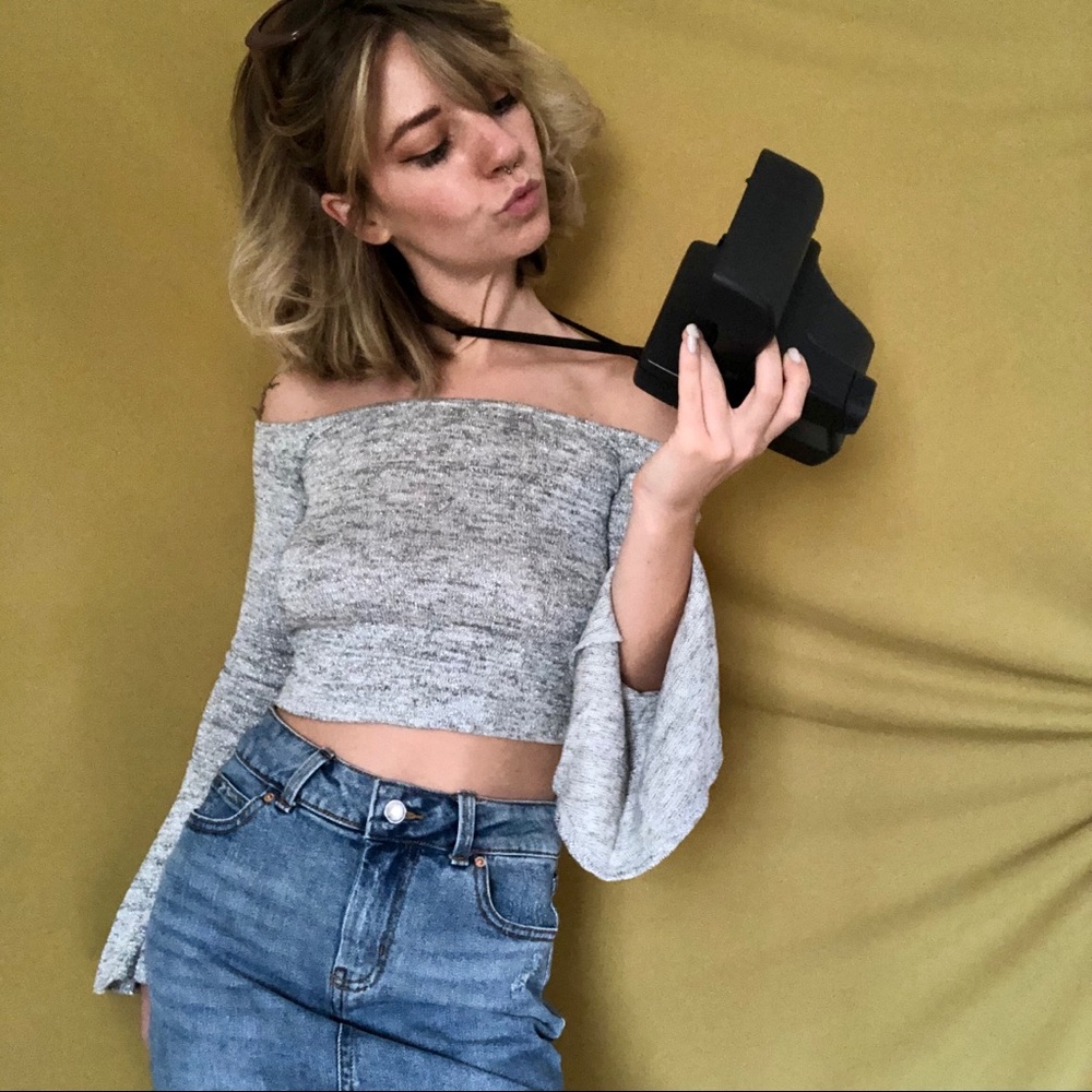 Off shoulder crop top